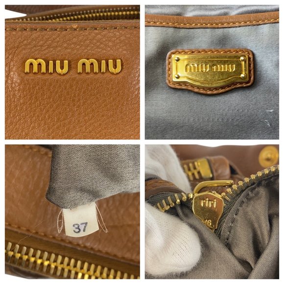 MIU MIU Brown Leather Shoulder Bag - Picture 4 of 10